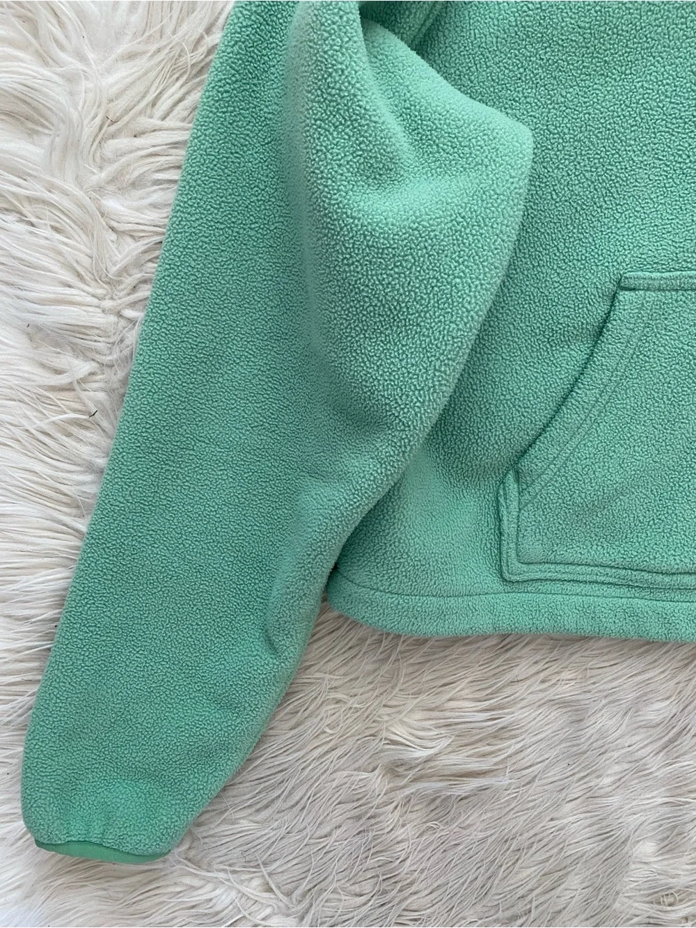 Aritzia TNA Lena Polar 1/2 Half Zip Fleece Sweater Pullover Light Green S - Picture 5 of 11